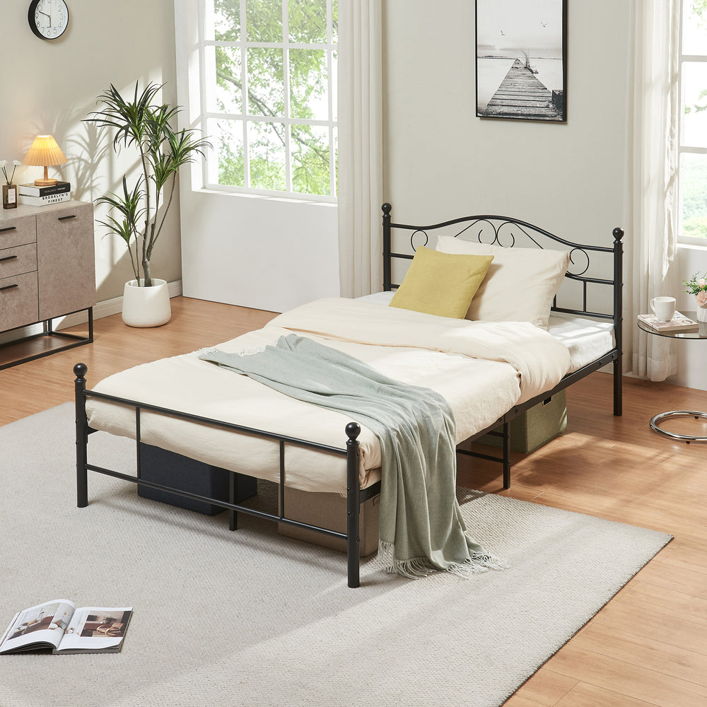 Lit en métal Florenz 120x200 cm avec/sans matelas en mousse froide diff. couleurs [en.casa] - premiumXL