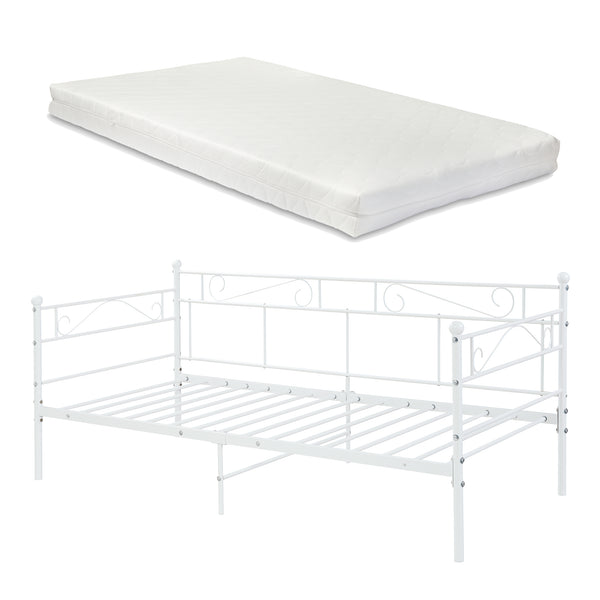 Divan Lit Simple Granda avec Matelas 90 x 200 Couleurs différentes [en.casa]