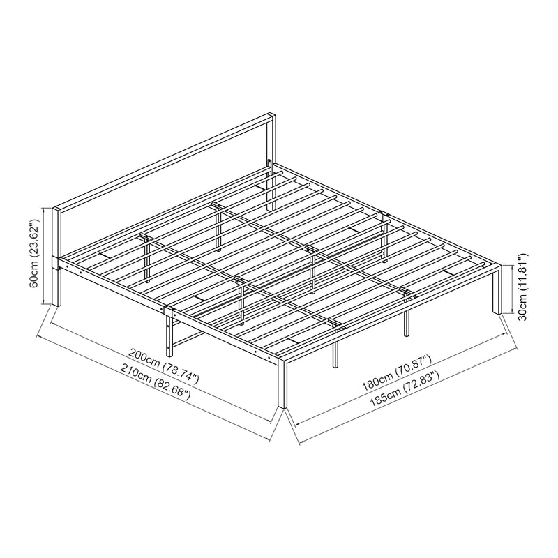 Maatschets Metalen bed Imatra bedframe met bedbodem - verschillende maten