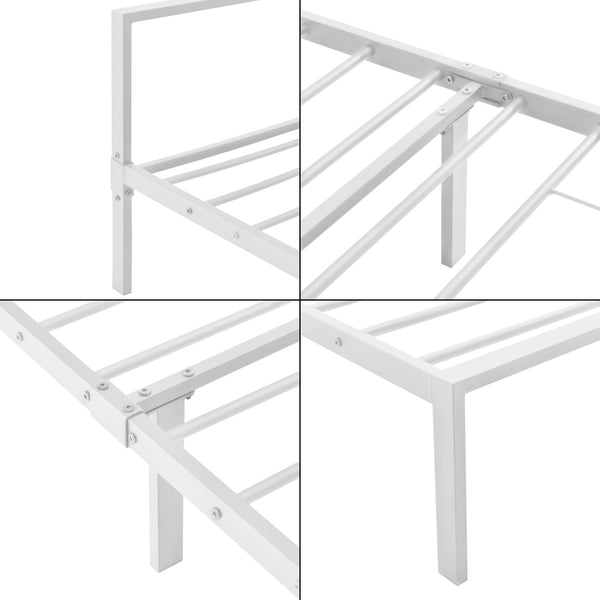 Metalen bed Imatra bedframe met bedbodem wit - verschillende maten