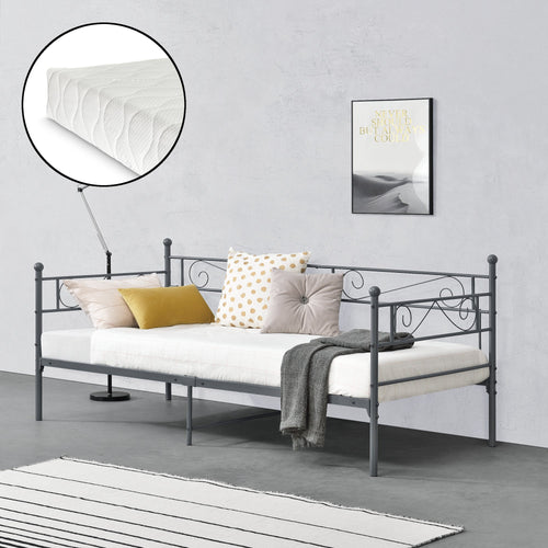 Eenpersoons slaapbank of 3-zitsbank Kerava met matras en bedbodem 90x200 cm - 3 varianten