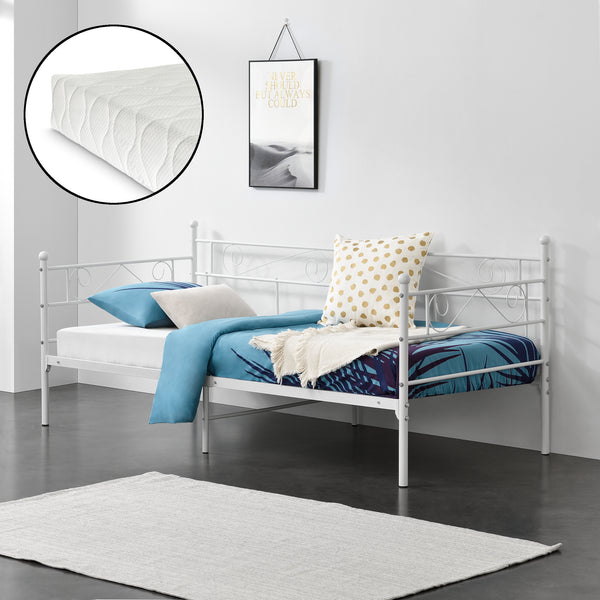 Cadre de Lit Simple Kerava Matelas 90x200 cm Plusieurs couleurs [en.casa] [neu.haus]