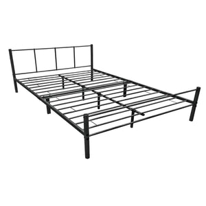 Stalen bed Laos bedframe met bedbodem zwart [en.casa]