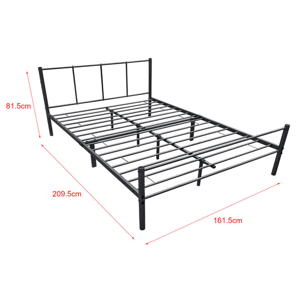 Stalen bed Laos bedframe met bedbodem zwart [en.casa]