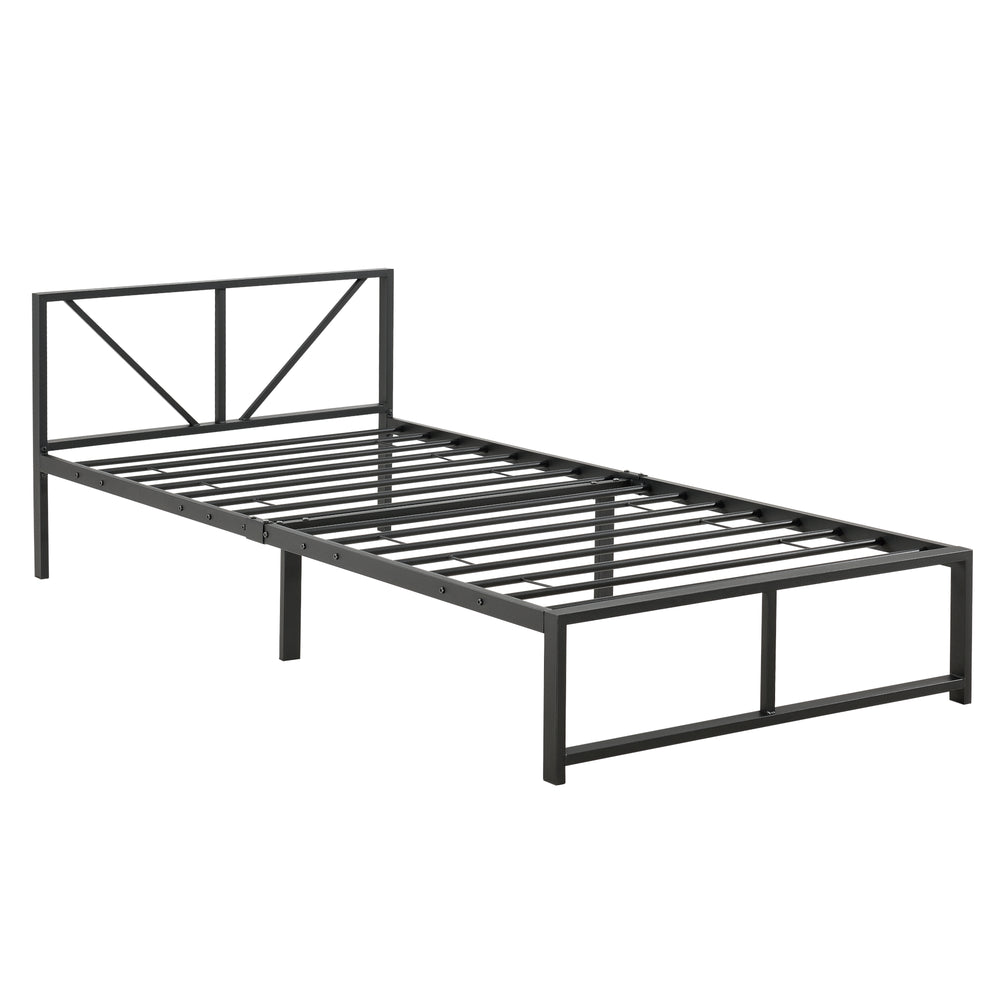Lit en métal Meran acier noir [en.casa] - premiumXL