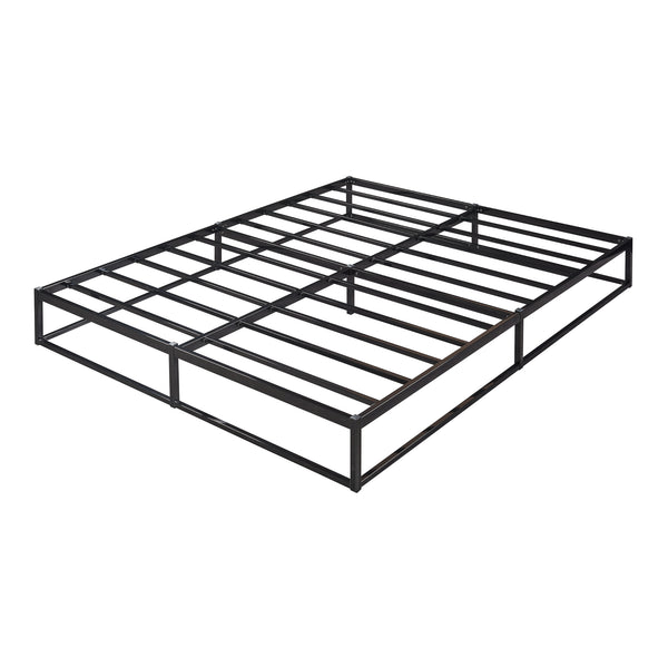 Metalen bedframe met bedbodem en matras zwart [en.casa] [neu.haus]