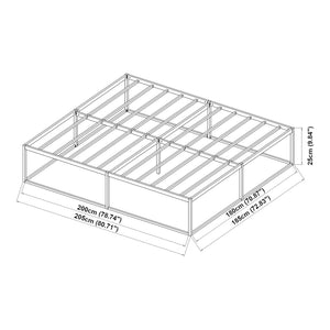 Lit en métal Trerunta avec matelas acier noir [en.casa]