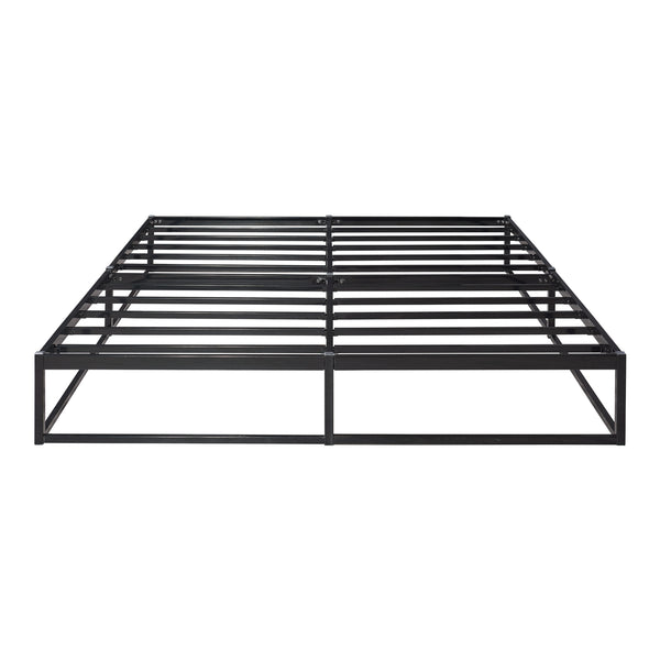 Lit en métal Trerunta avec matelas acier noir [en.casa]
