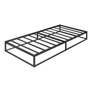 Metalen bedframe met bedbodem en matras zwart [en.casa] [neu.haus]