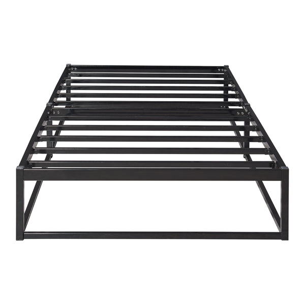 Metalen bedframe met bedbodem en matras zwart [en.casa] [neu.haus]