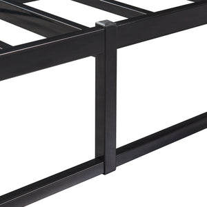 Metalen bedframe met bedbodem en matras zwart [en.casa] [neu.haus]