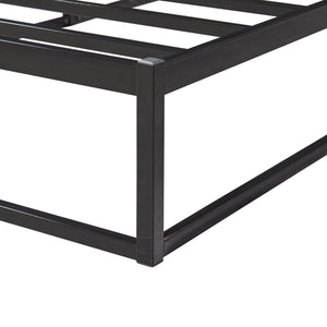 Metalen bedframe met bedbodem en matras zwart [en.casa] [neu.haus]