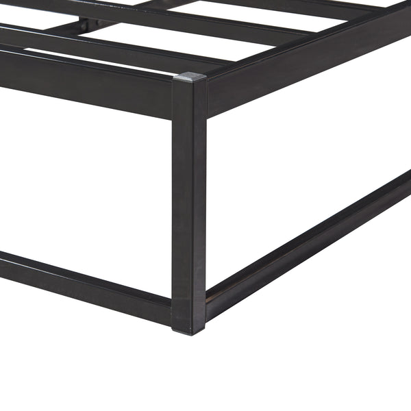 Metalen bedframe met bedbodem en matras zwart [en.casa] [neu.haus]