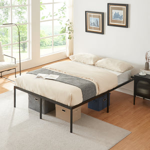 Metalen bed Vårdö met bedbodem zwart [en.casa]