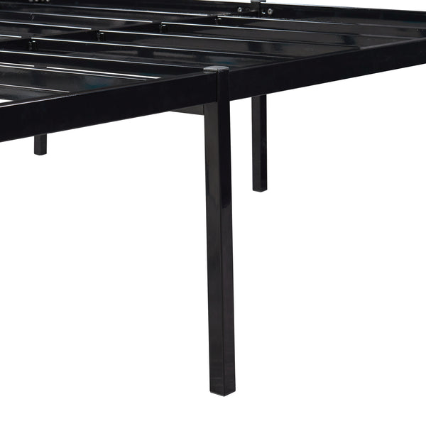 Metalen bed Vårdö met bedbodem zwart [en.casa]