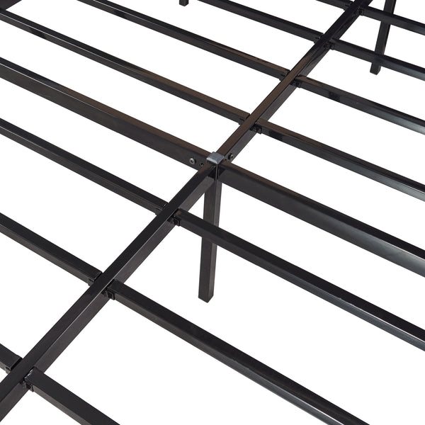 Metalen bed Vårdö met bedbodem zwart [en.casa]