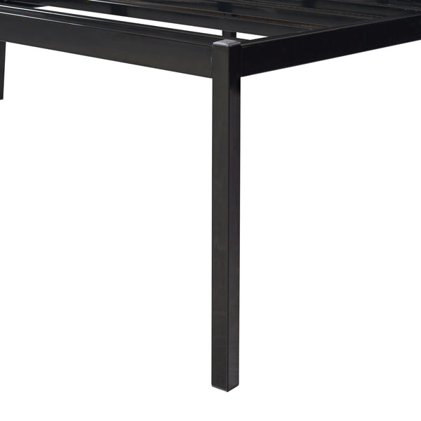 Metalen bed Vårdö met bedbodem zwart [en.casa]