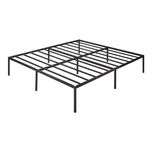 Lit en métal Vårdö avec matelas acier noir [en.casa]