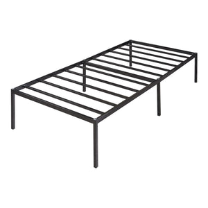 Metalen bedframe Vårdö met bedbodem en matras zwart [en.casa] [neu.haus]
