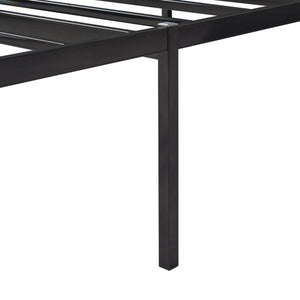 Metalen bedframe Vårdö met bedbodem en matras zwart [en.casa] [neu.haus]