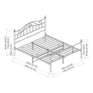 Metalen bedframe Florenz incl. matras en bedbodem - verschillende maten en kleuren