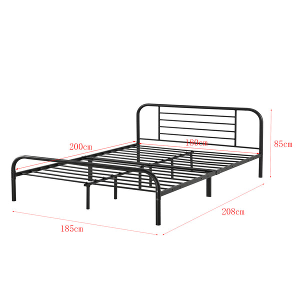 Metalen bed Atammik bedframe met bedbodem en matras - 3 maten