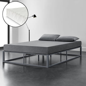 Cadre de Lit Kreta avec Matelas [en.casa]