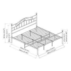 Cadre De Lit Double Florenz avec matelas Plusieurs tailles et couleurs [en.casa]