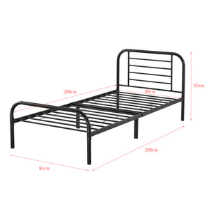 Cadre de Lit Atammik en Métal Matelas Plusieurs tailles Noir [neu.haus] [en.casa]