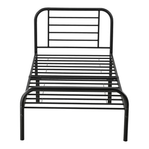 Cadre de Lit Atammik en Métal Matelas Plusieurs tailles Noir [neu.haus] [en.casa]