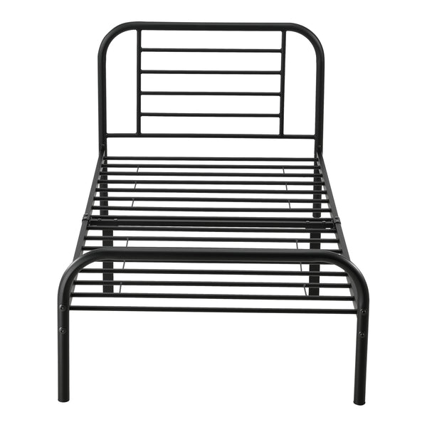 Cadre de Lit Atammik en Métal Matelas Plusieurs tailles Noir [neu.haus] [en.casa]
