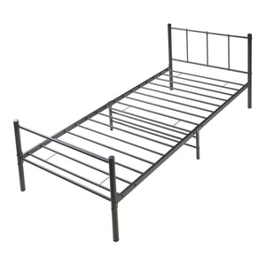 Metalen bedframe Hercules incl. bedbodem en matras zwart - verschillende maten