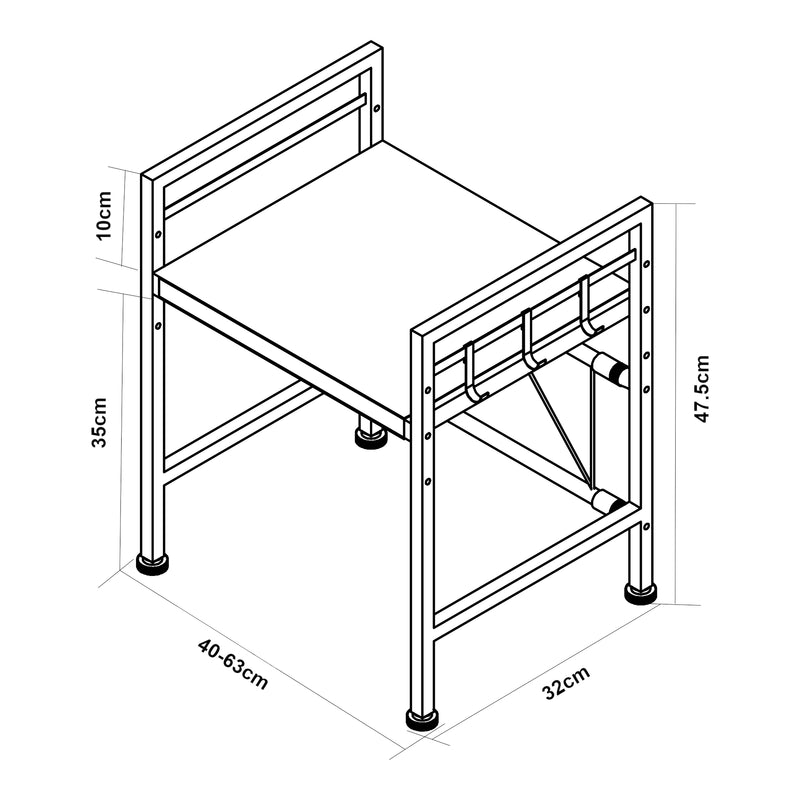 Maatschets Magnetron rek Sorsele keukenrek zwart [en.casa]