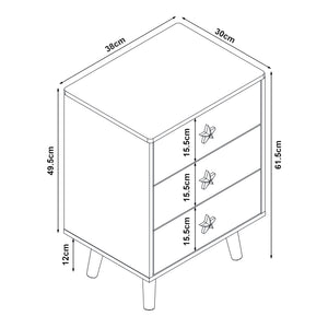 Kindernachtkastje Sandnes 62x38x30 cm [en.casa]