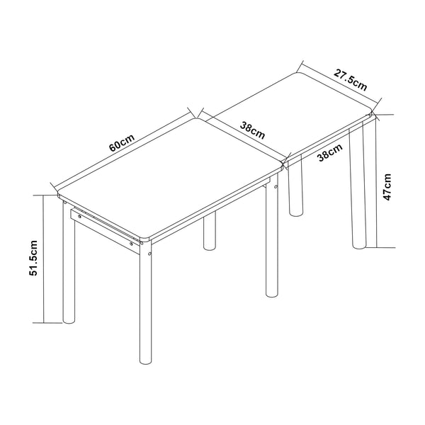 Bureau extensible pour enfant Skellefteå 60 x 38 x 51,5 cm [en.casa]