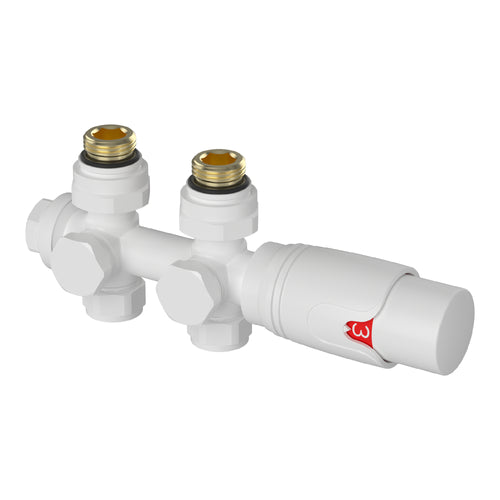 Vanne thermostatique kit multibloc pour radiateur Gloppen laiton [neu.haus]