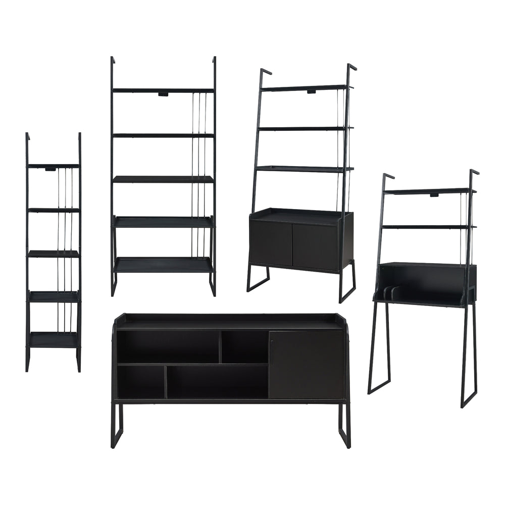 Ensemble de meubles Storfjord noir [en.casa]