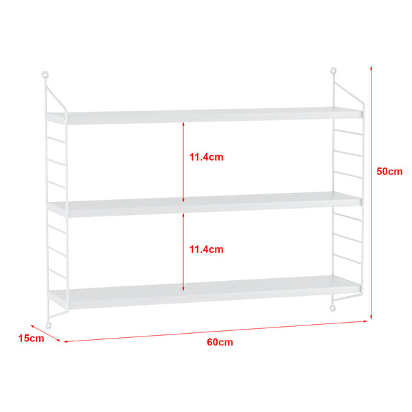 [en.casa] Wandrek Strängnäs met 3 planken 50x60x15 cm - 3 varianten