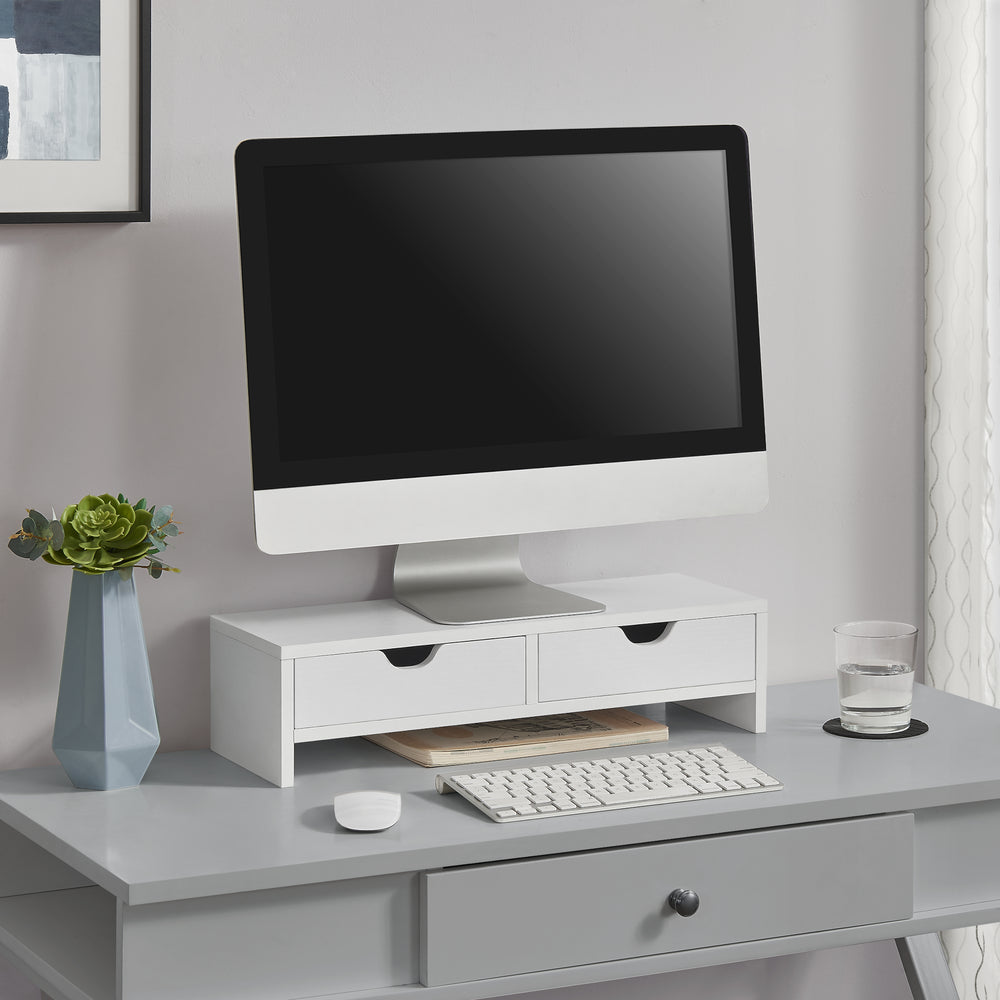 Monitorstandaard Mänttä met 2 lades 50x18x13cm in verschillende kleuren [en.casa] - premiumXL