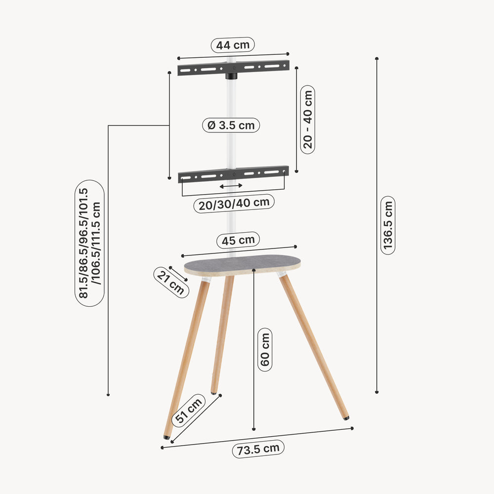 Tv-standaard Valle met plank [pro.tec]