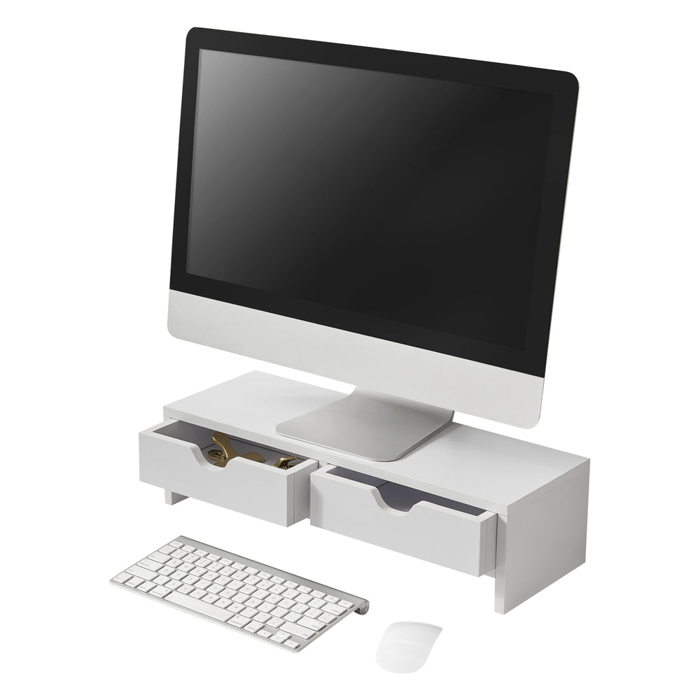 Monitorstandaard Mänttä met 2 lades 50x18x13cm in verschillende kleuren [en.casa] - premiumXL