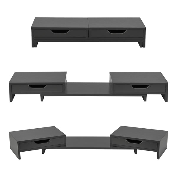 Réhausseur d'écran réglables Marttila avec 2 tiroirs [en.casa]
