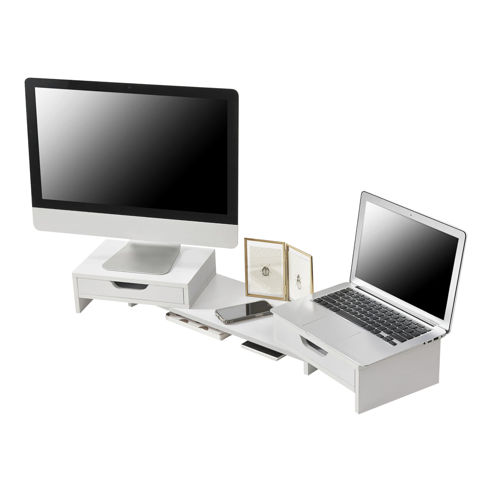 Monitorstandaard Marttila met 2 lades 60x22x11cm in verschillende kleuren [en.casa] - premiumXL