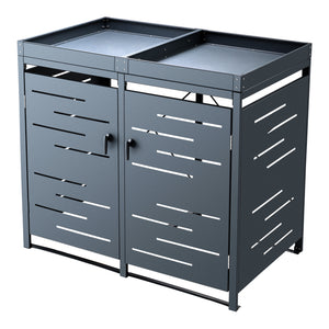 Cache poubelle extérieur Salchig acier galvanisé tailles différentes [en.casa]