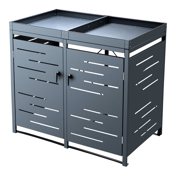 Cache poubelle extérieur Salchig acier galvanisé tailles différentes [en.casa]