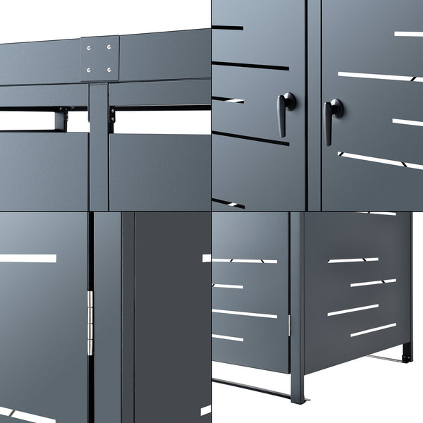 Cache poubelle extérieur Salchig acier galvanisé tailles différentes [en.casa]