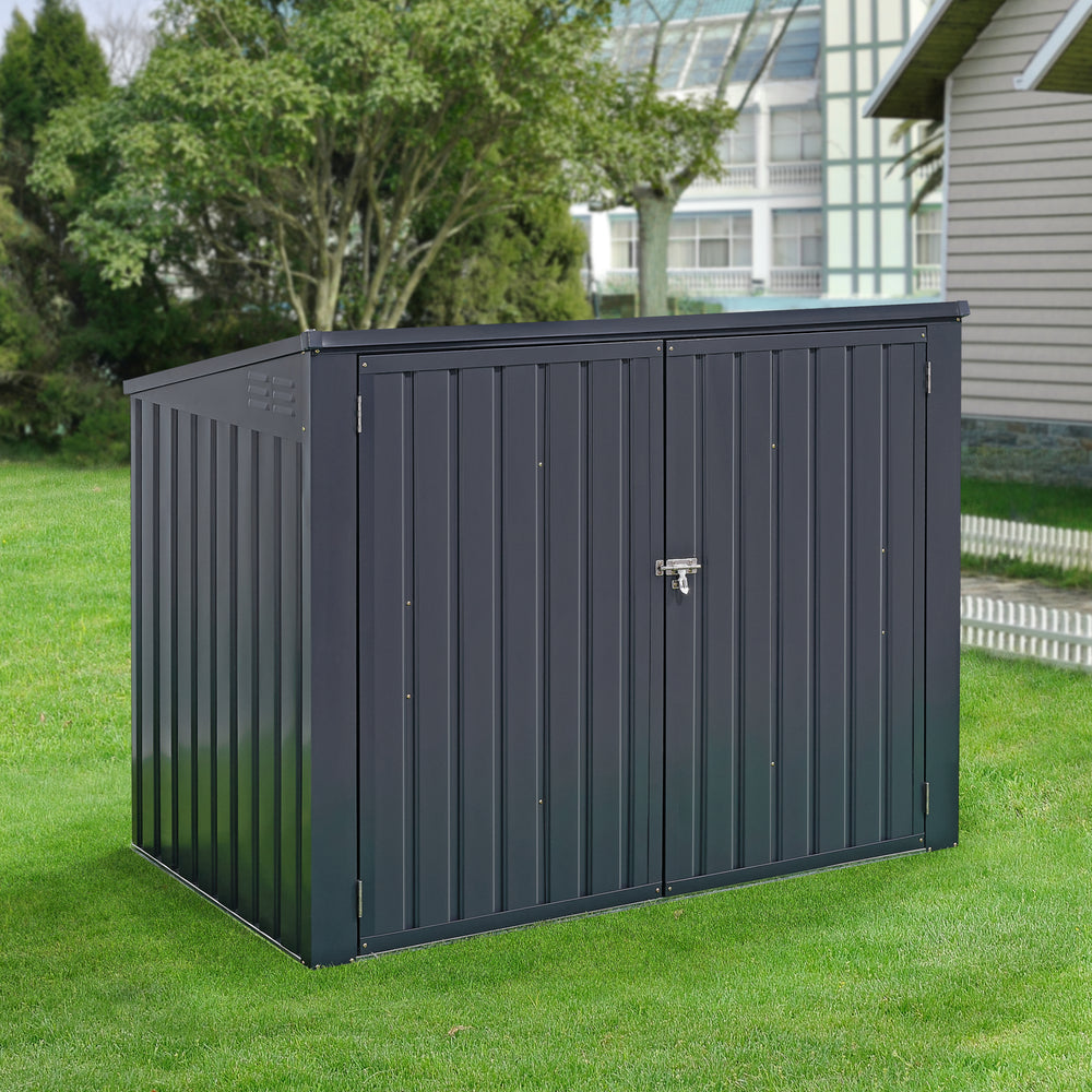 Coffre à poubelles Grebin pour 2/3 bacs gris foncé en différentes tailles [en.casa] - premiumXL
