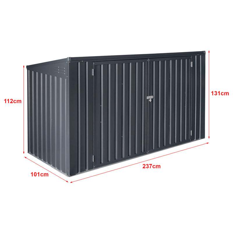 Maatschets [en.casa] Containerombouw Grebin staal donkergrijs - 2 varianten