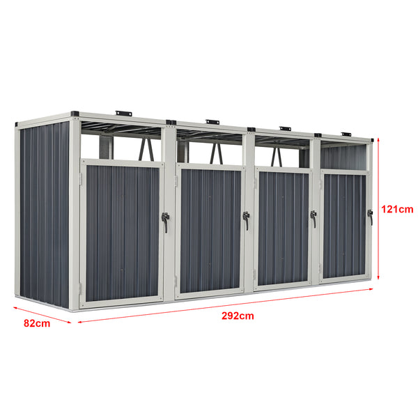 Cache poubelle Tarbek avec porte à poignée gris anthracite [pro.tec]