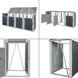 Cache poubelle Tarbek avec porte à poignée gris anthracite [pro.tec]